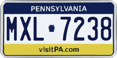 PA license plate MXL7238