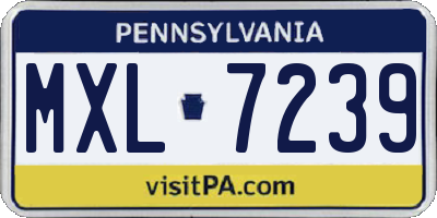 PA license plate MXL7239