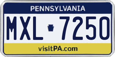 PA license plate MXL7250
