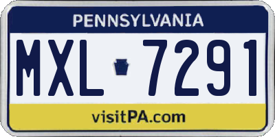 PA license plate MXL7291