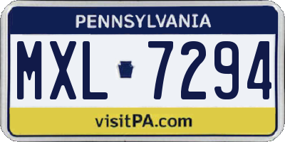 PA license plate MXL7294