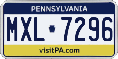 PA license plate MXL7296