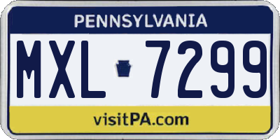 PA license plate MXL7299
