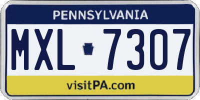 PA license plate MXL7307