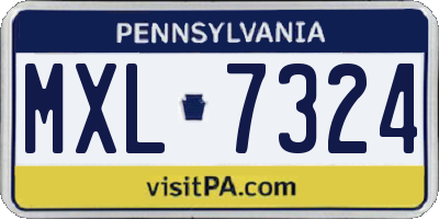 PA license plate MXL7324