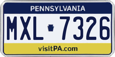 PA license plate MXL7326