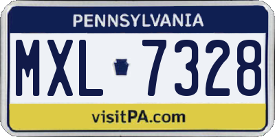 PA license plate MXL7328