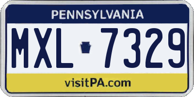 PA license plate MXL7329