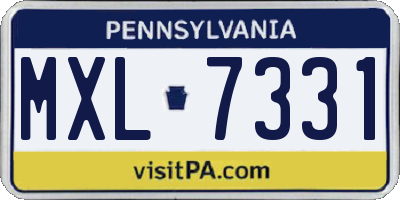 PA license plate MXL7331