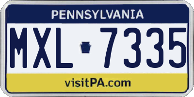 PA license plate MXL7335