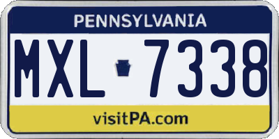 PA license plate MXL7338