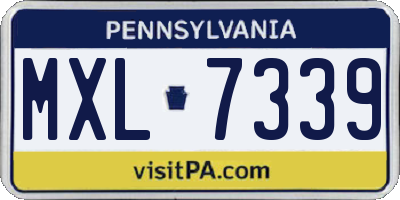 PA license plate MXL7339