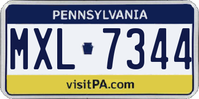 PA license plate MXL7344