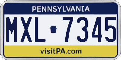 PA license plate MXL7345