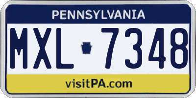 PA license plate MXL7348