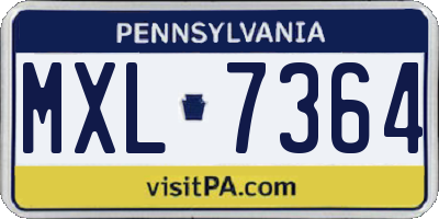 PA license plate MXL7364