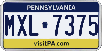 PA license plate MXL7375