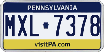 PA license plate MXL7378