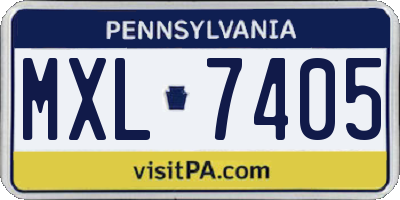 PA license plate MXL7405
