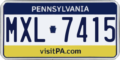 PA license plate MXL7415