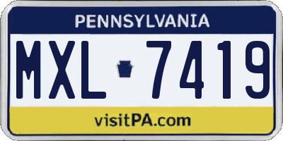 PA license plate MXL7419