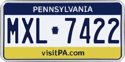 PA license plate MXL7422