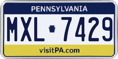 PA license plate MXL7429