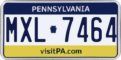 PA license plate MXL7464