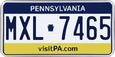 PA license plate MXL7465