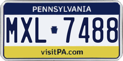 PA license plate MXL7488
