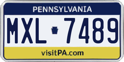 PA license plate MXL7489