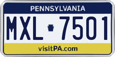 PA license plate MXL7501