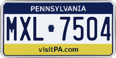PA license plate MXL7504