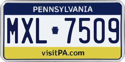 PA license plate MXL7509