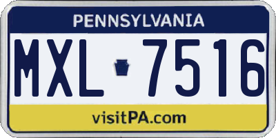 PA license plate MXL7516