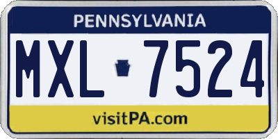 PA license plate MXL7524