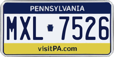 PA license plate MXL7526