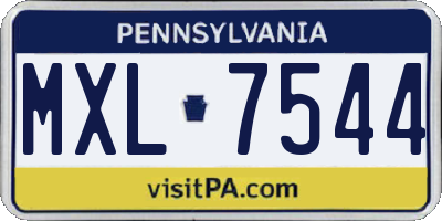 PA license plate MXL7544