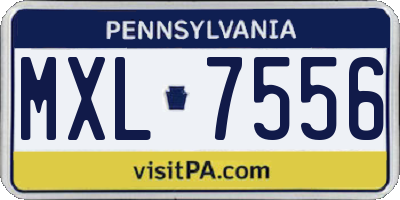 PA license plate MXL7556