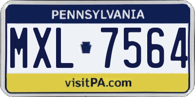 PA license plate MXL7564