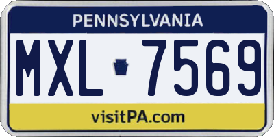 PA license plate MXL7569