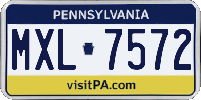 PA license plate MXL7572