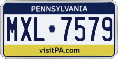 PA license plate MXL7579