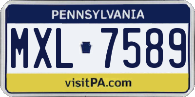 PA license plate MXL7589