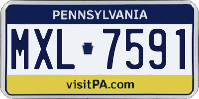 PA license plate MXL7591