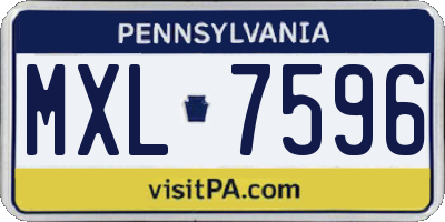PA license plate MXL7596