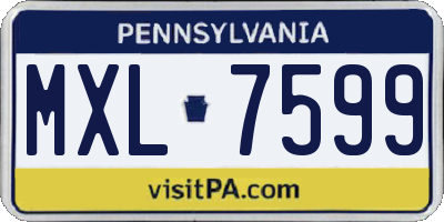 PA license plate MXL7599
