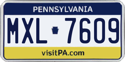 PA license plate MXL7609