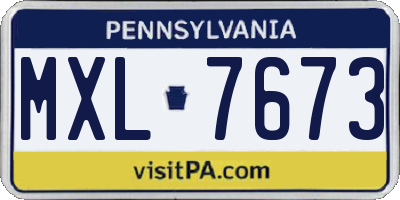 PA license plate MXL7673