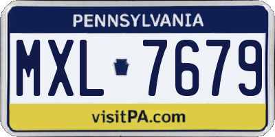 PA license plate MXL7679
